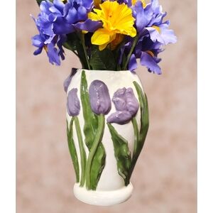 VTG Large - Purple Tulips - Vase